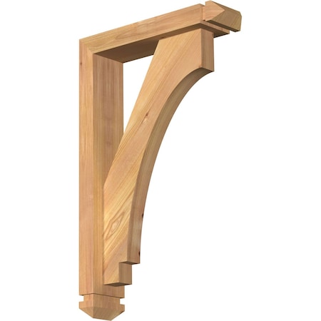 Imperial Arts And Crafts Smooth Bracket W/ Offset Brace, Western Red Cedar, 3 1/2W X 14D X 22H